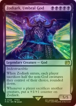 FOIL】【英】戒律王、ゾディアーク/Zodiark, Umbral God[黒R]【FIN