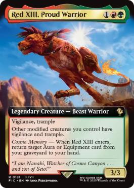 MTG FINALFANTASY レッドXIII 英語 拡張アートFOIL Mtg 誇り高き戦士、レッドXIII 拡張アート版 foil版 英語版