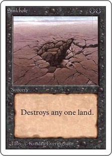 MTG sinkhole / 陥没孔 アンリミテッド 英語版4枚セット ☆特価品 状態Poor☆【英】陥没孔/Sinkhole[黒R]【2ED】 | 全