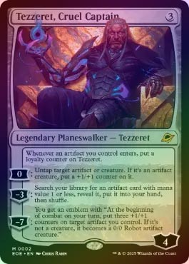 冷酷な船長、テゼレット（フルアート）MTG 久遠の終端 神話レア 日本語