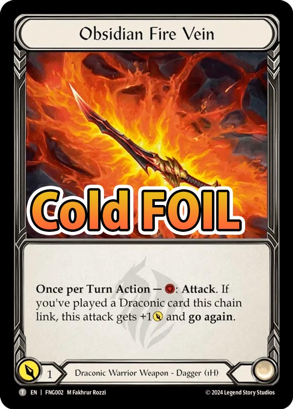 黒曜の炎脈　Obsidian Fire Vein　プロモ　左右セット ☆SALE☆《Cold Foil》《英》[竜系・戦士] 黒曜の炎脈/[Draconic