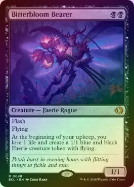 FOIL】【英】苦花を携える者/Bitterbloom Bearer[黒MR]【ECL