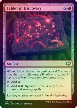 FOIL】【英】発見の石板/Tablet of Discovery[赤U]【SOS
