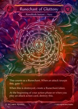 FAB暴食のルーン陣Runechant of Gluttony IAR MCF英 Cold Foil》《英》[ルーン剣士]暴食のルーン陣/[Runeblade]Runechant