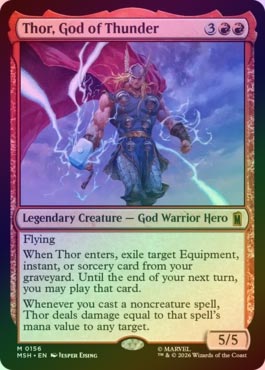 FOIL】【英】雷神、ソー/Thor, God of Thunder[赤MR]【MSH