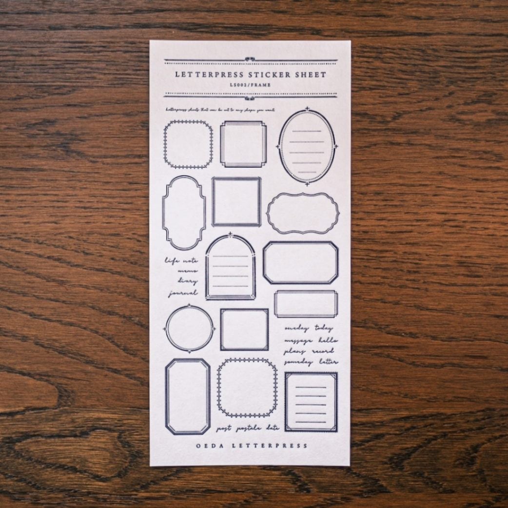 【限定色】LETTERPRESS sticker sheet【FRAME / Purple】