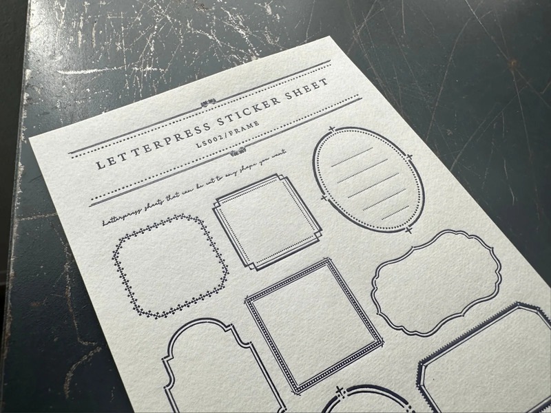 【限定色】LETTERPRESS sticker sheet【FRAME / Purple】