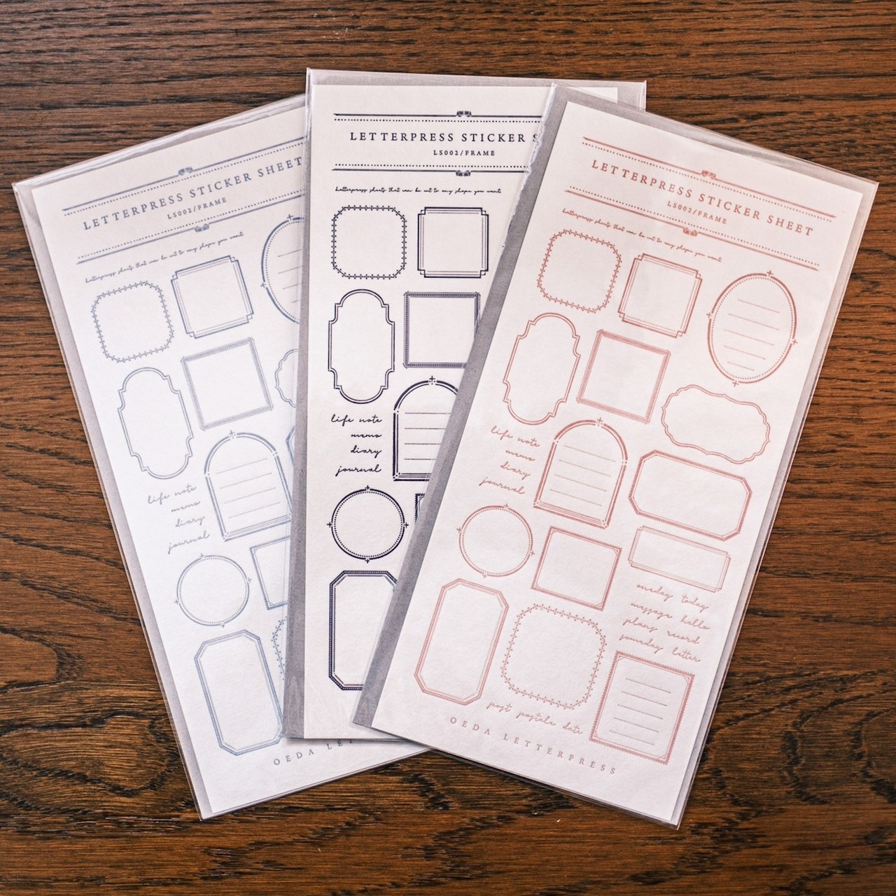 【限定色】LETTERPRESS sticker sheet【FRAME / Purple】