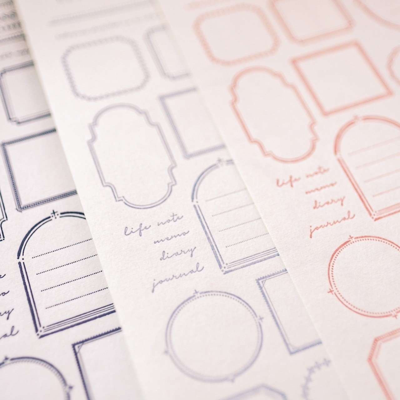 【限定色】LETTERPRESS sticker sheet【FRAME / Purple】