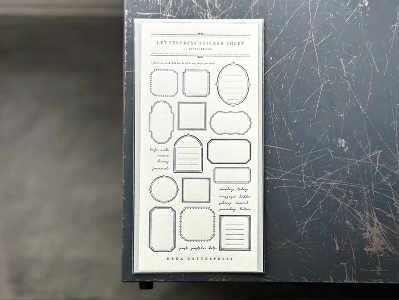 【限定色】LETTERPRESS sticker sheet【FRAME / Purple】