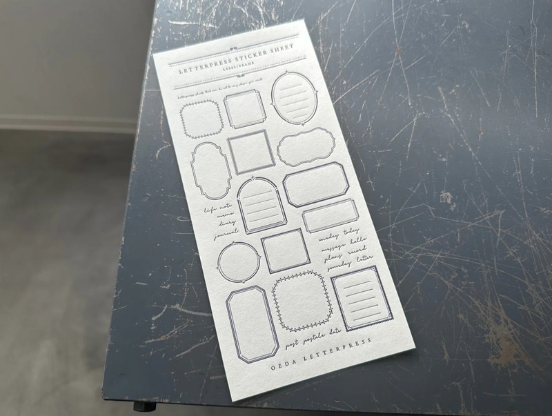 【限定色】LETTERPRESS sticker sheet【FRAME / Purple】