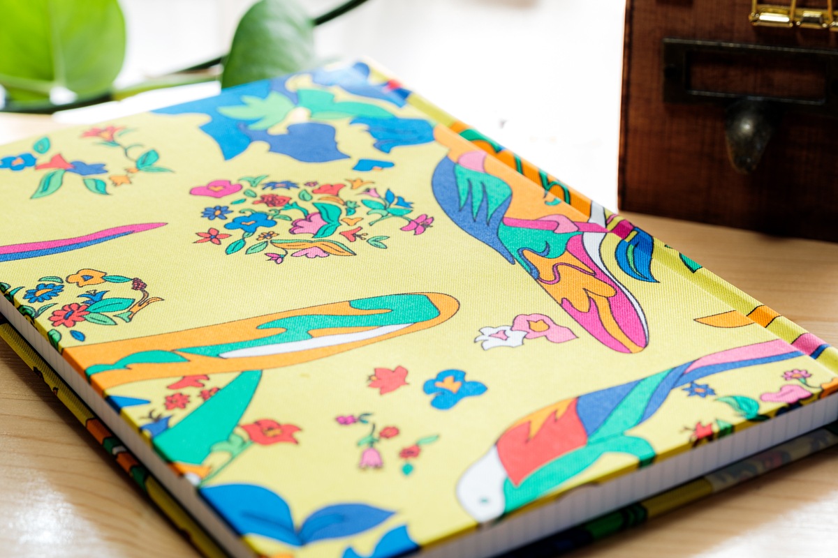 【テルコ雑貨店】4ｍｍ方眼／イタリア製 イエローバード／A5ノート