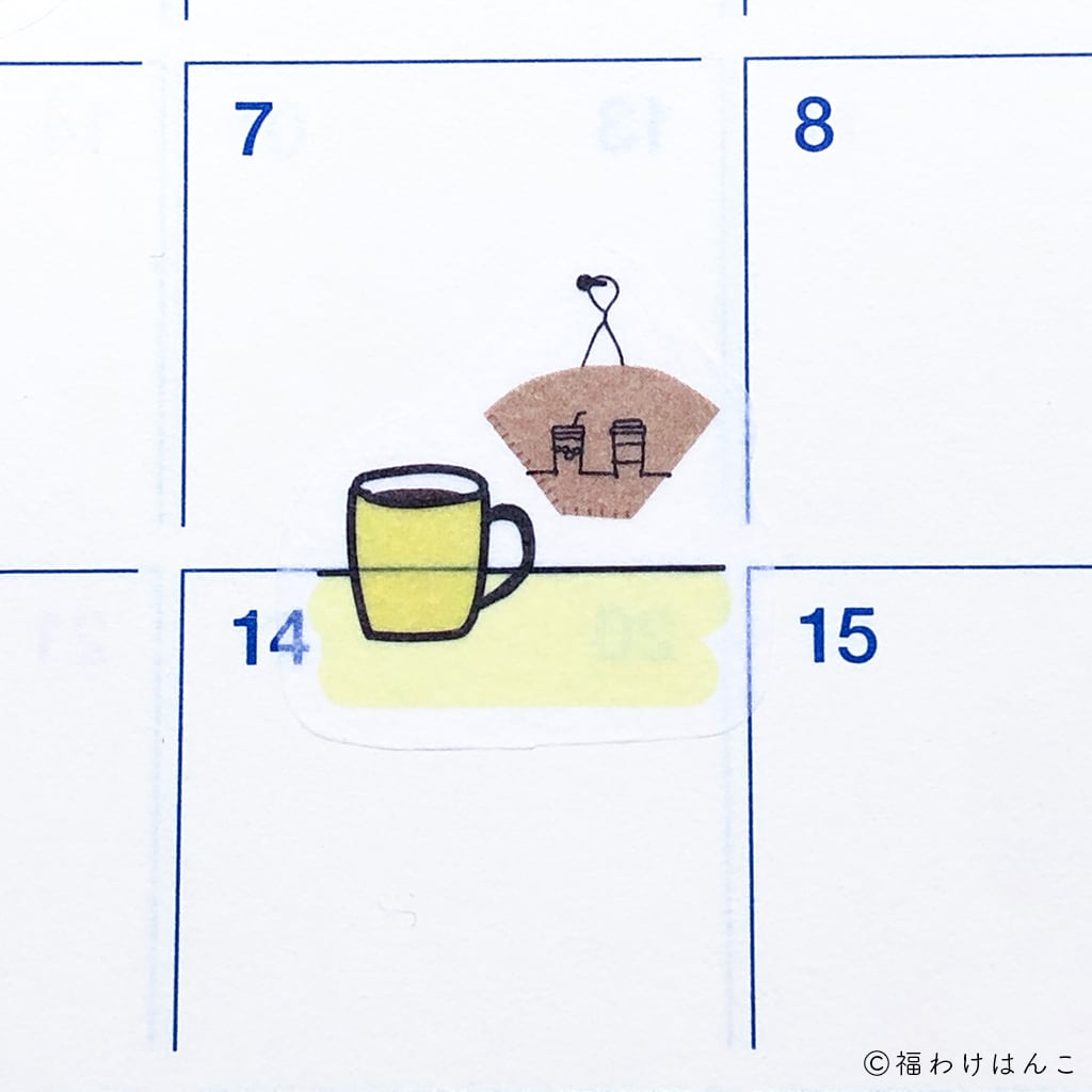 福わけはんこ　フレークシール／Coffee Break