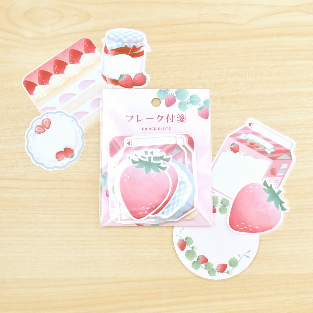 【新商品】Natsunoka フレーク付箋 いちご／さくら