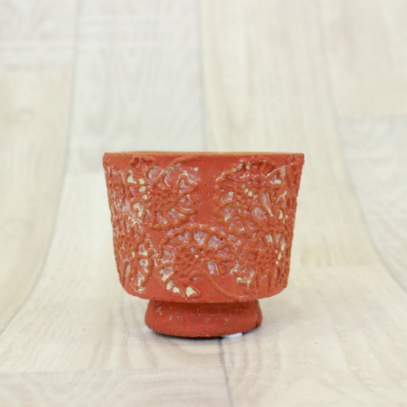 Farah orange Cement pattern Pot round XS