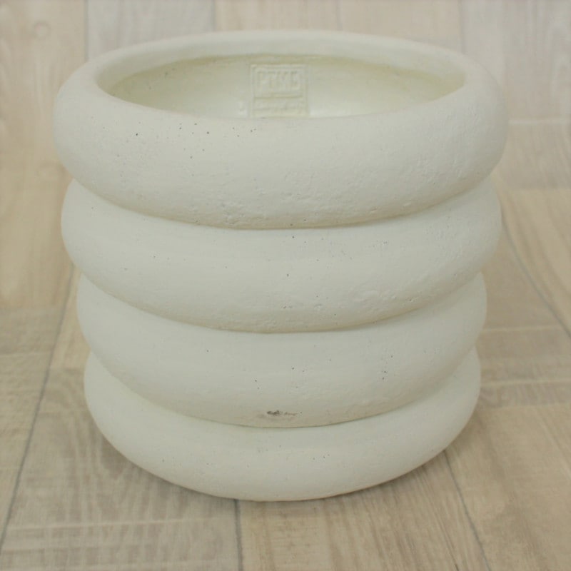 Vinnie cement pot big ridges XL White