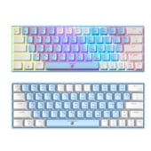 ゲーミングキーボード【BTP-GK24 WB】ホワイト&ライトブルー（白+水色カラー） US配列