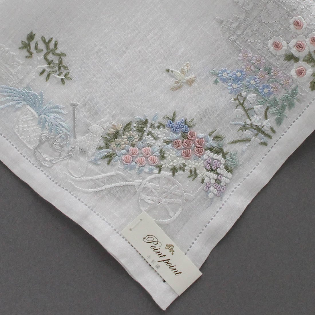 北朝鮮ハンドメイド刺繍ハンカチーフ 楽天市場】ポワンポワン ベトナム手刺繍ハンカチ 6221-07
