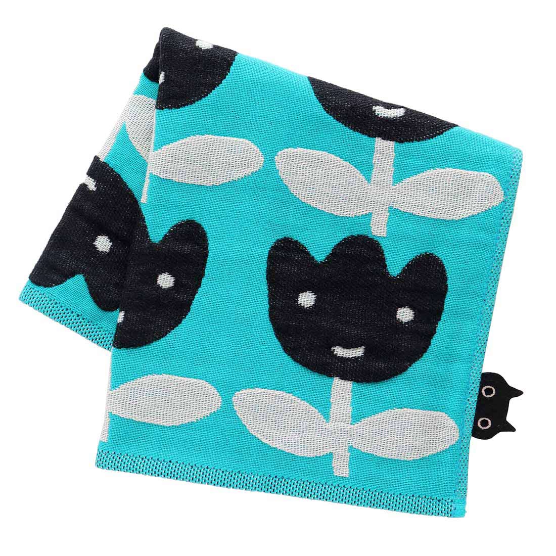 アツコマタノ 三重ガーゼハンカチ チューリップ ブルー 【Atsuko