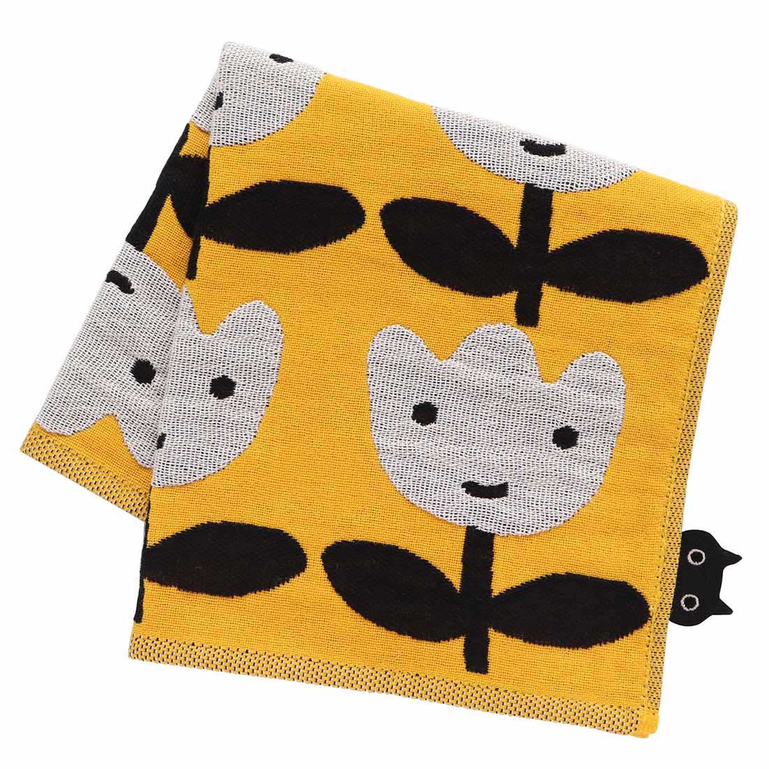 アツコマタノ 三重ガーゼハンカチ チューリップ イエロー 【Atsuko