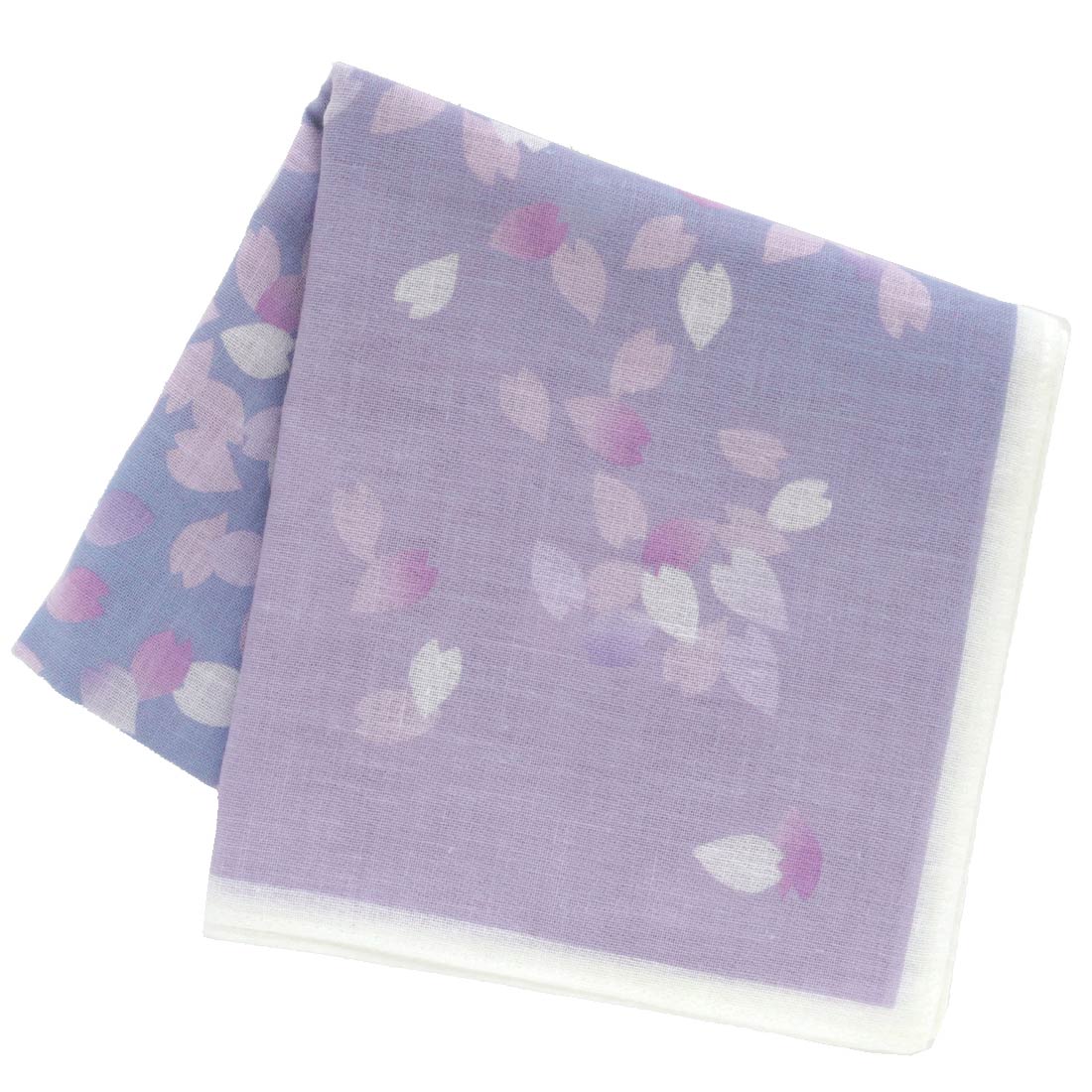 宇野千代 大判 ガーゼハンカチ（58cm）流れ桜 ブルー 【宇野千代