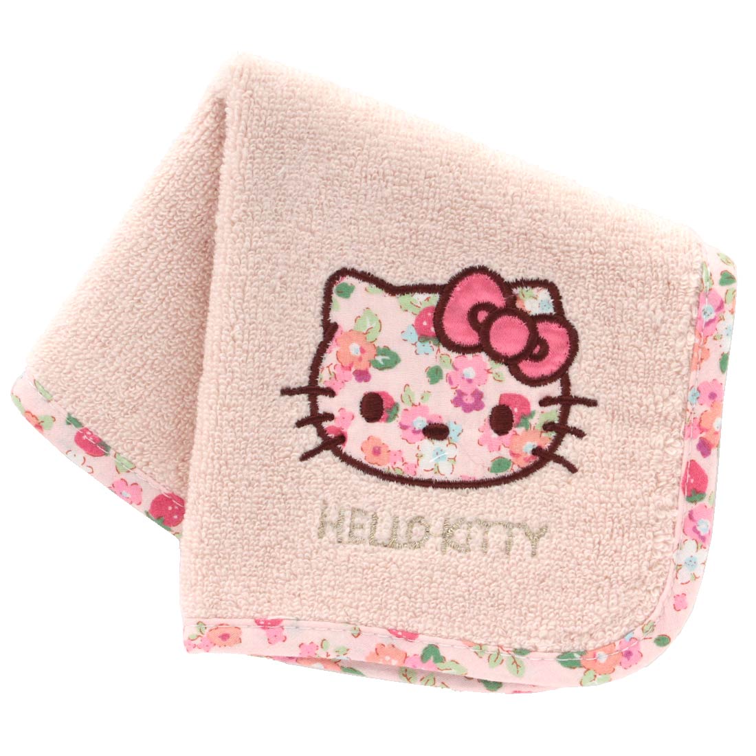 ハローキティ ミニ タオルハンカチ（23cm）花柄ハローキティ ピンク