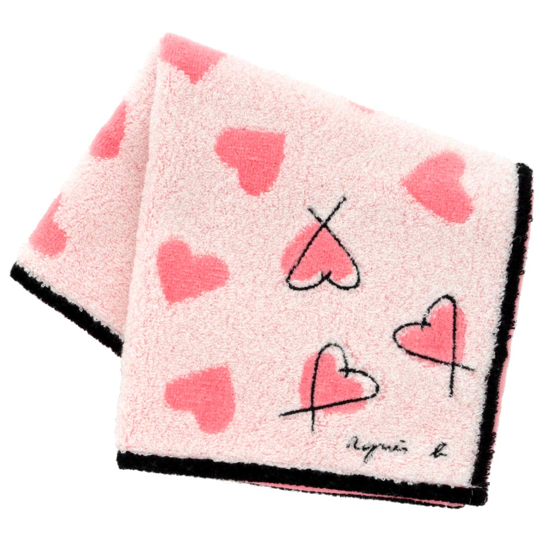 アニエスベー タオルハンカチ レオパード ベージュ 【agnes b