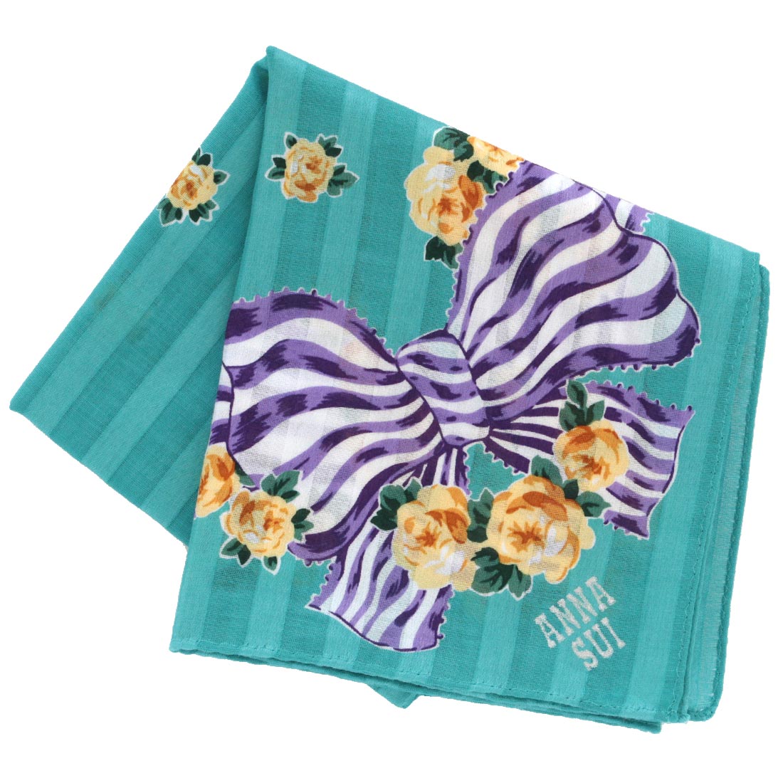 アナ スイ 大判 タオルハンカチ（28cm）ローズ ベージュ 【アナスイ