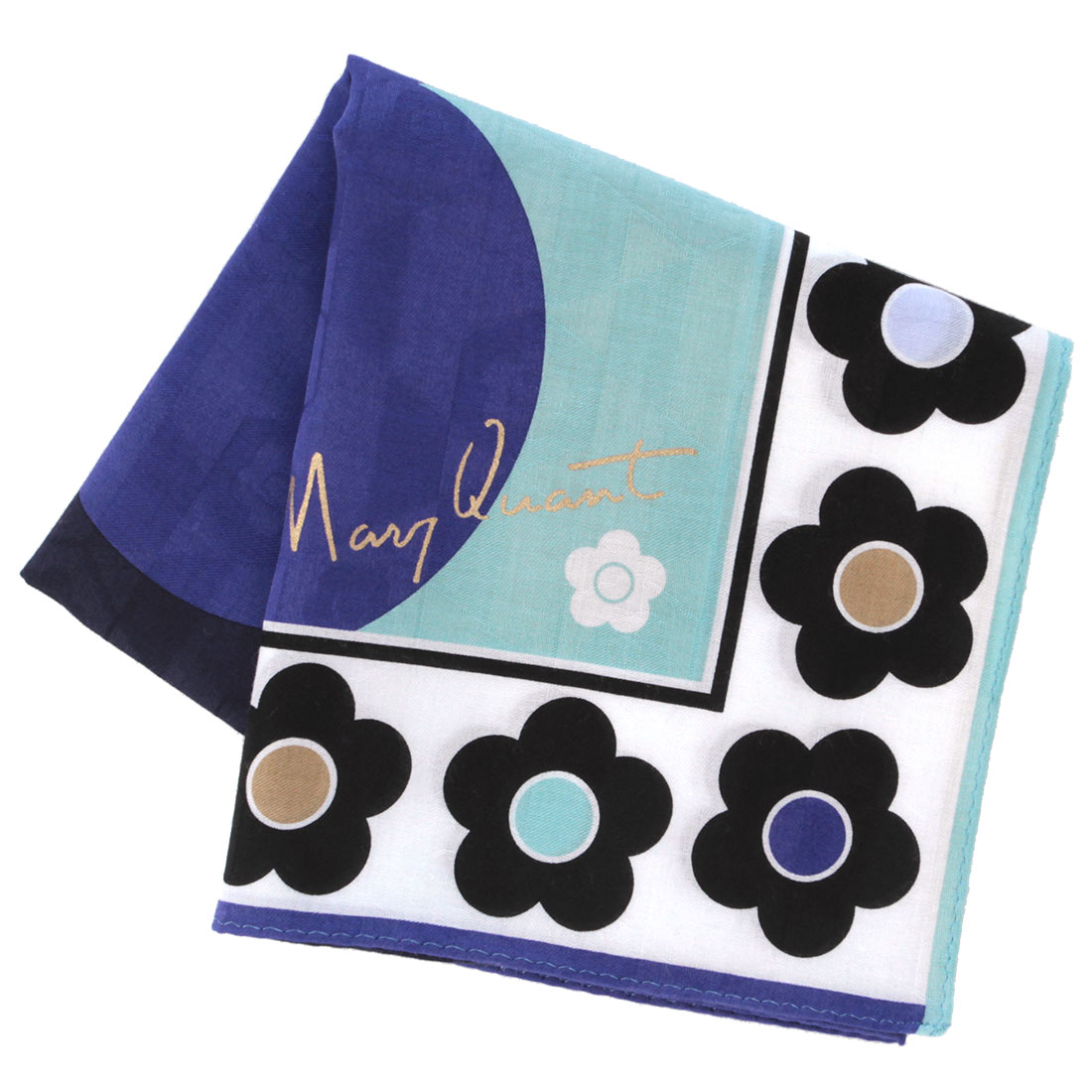 マリークワント ミニ タオルハンカチ コスメ ジャガード ブラック