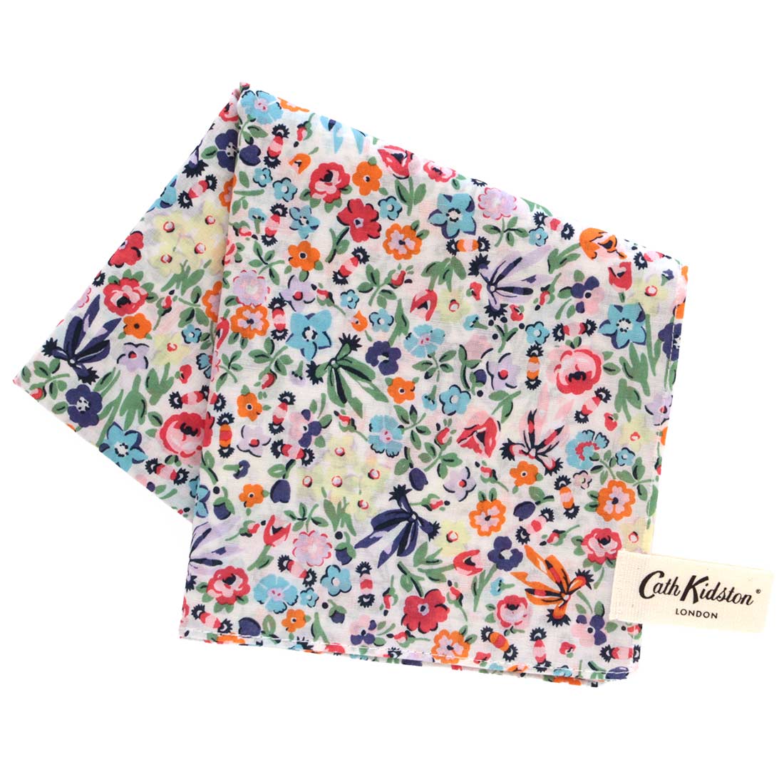 キャス キッドソン 大判 タオルハンカチ（28cm）ブーケレース ネイビー