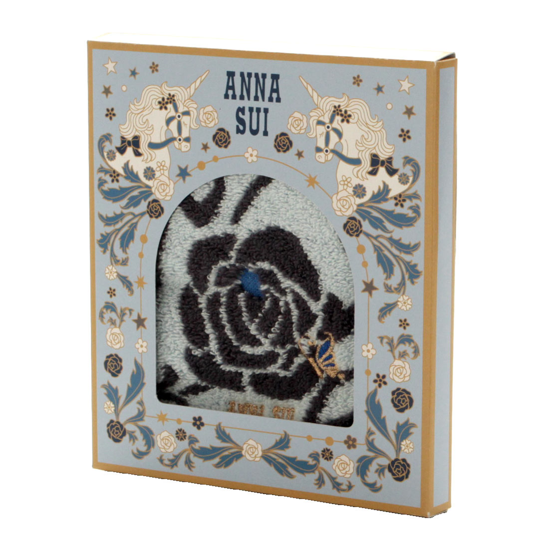 アナ スイ プリントハンカチ 唐草模様 ブルー 【アナスイ ANNA SUI