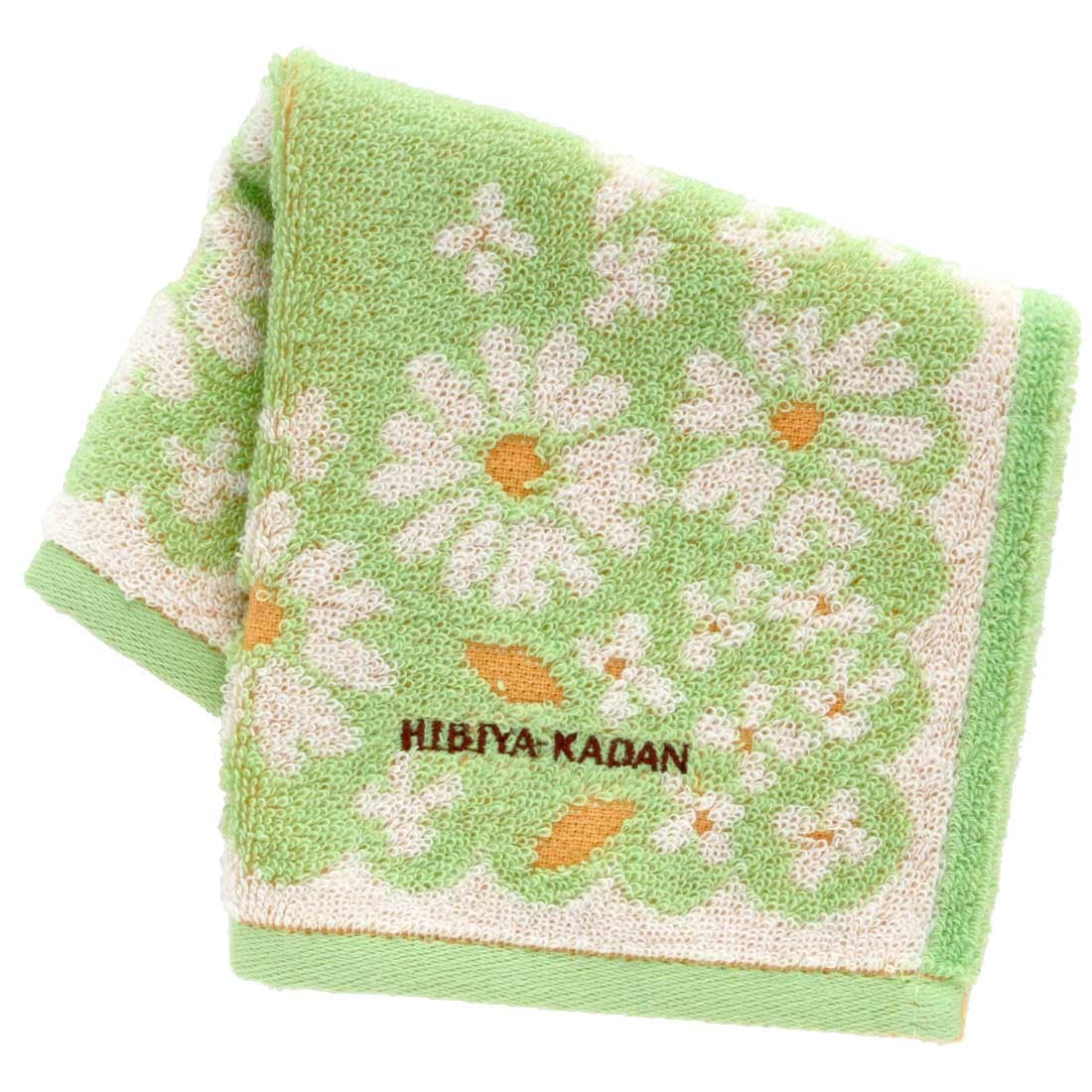 ヒビヤカダン ガーゼハンカチ チューリップ刺繍 ラベンダー 【日比谷