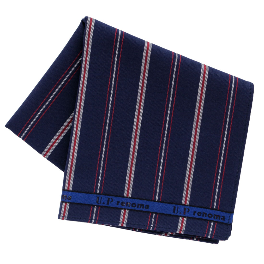 ユーピーレノマ メンズ ハンカチ ストライプ ネイビー【U.P renoma