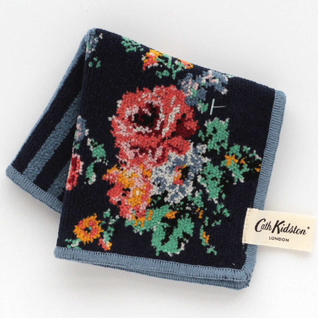 キャス キッドソン シェニール織 タオルハンカチ フラワー＆ストライプ