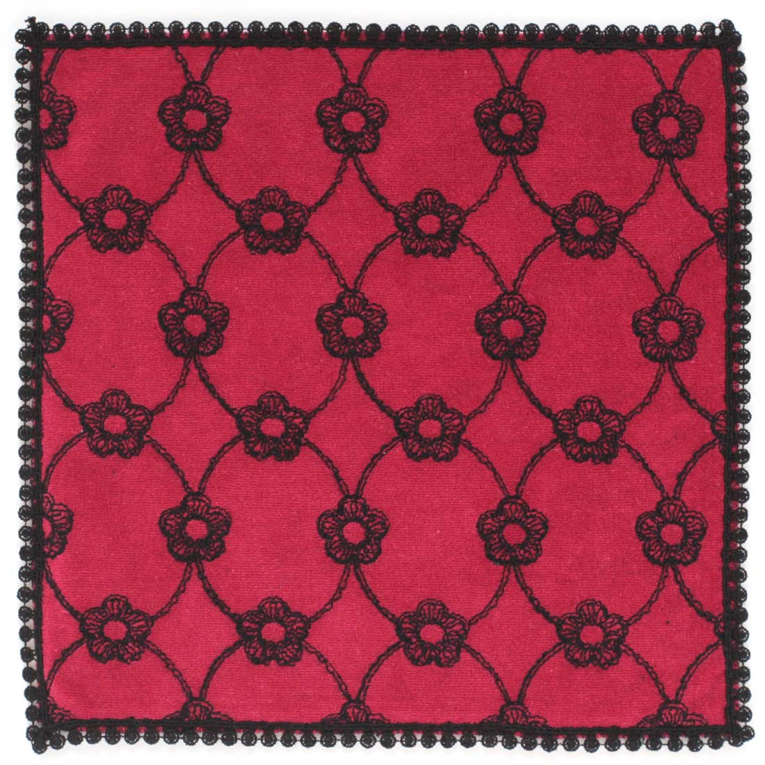 マリークワント レースハンカチ デイジーレース レッド 【MARY QUANT