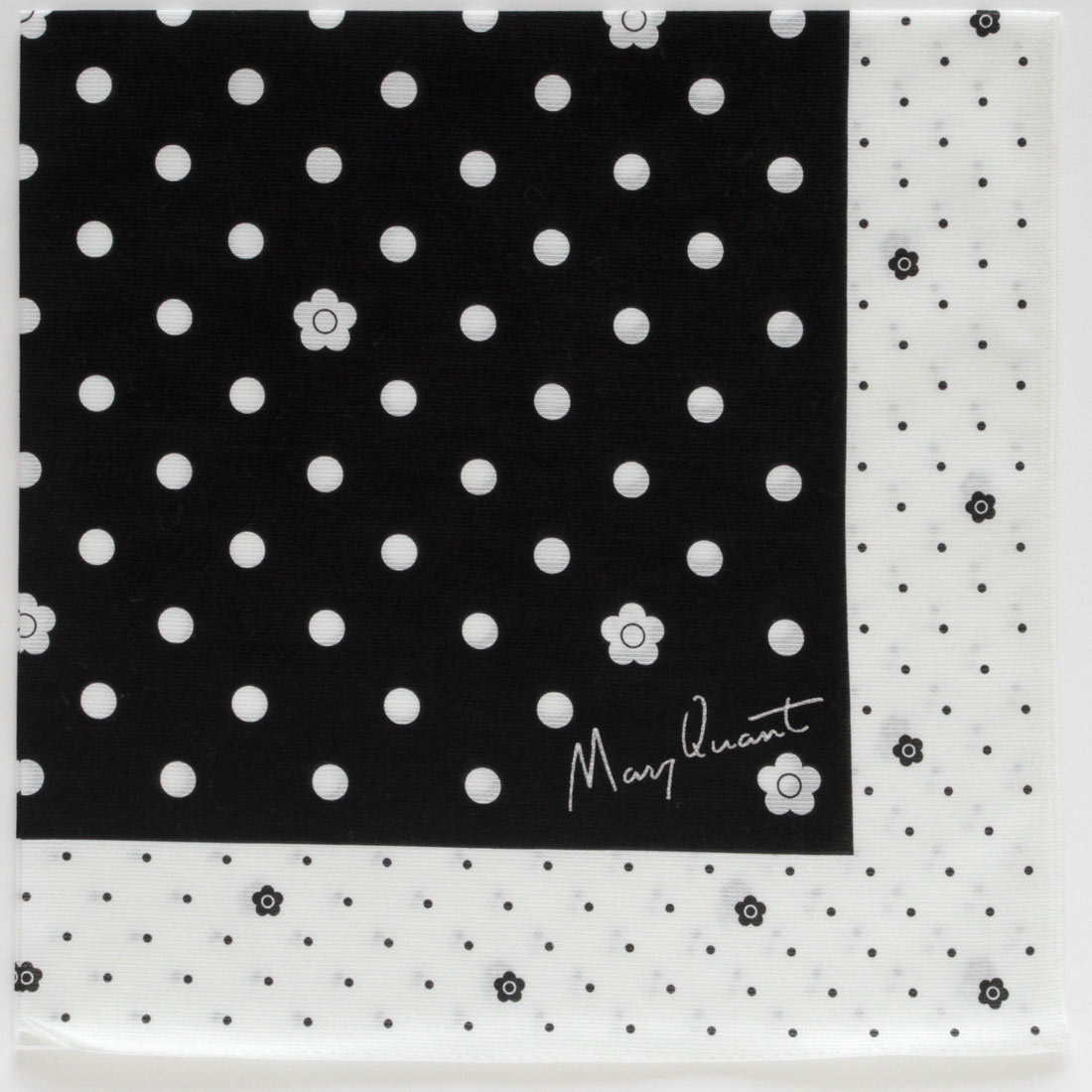 マリークワント プリントハンカチ デイジードット アイボリー 【MARY