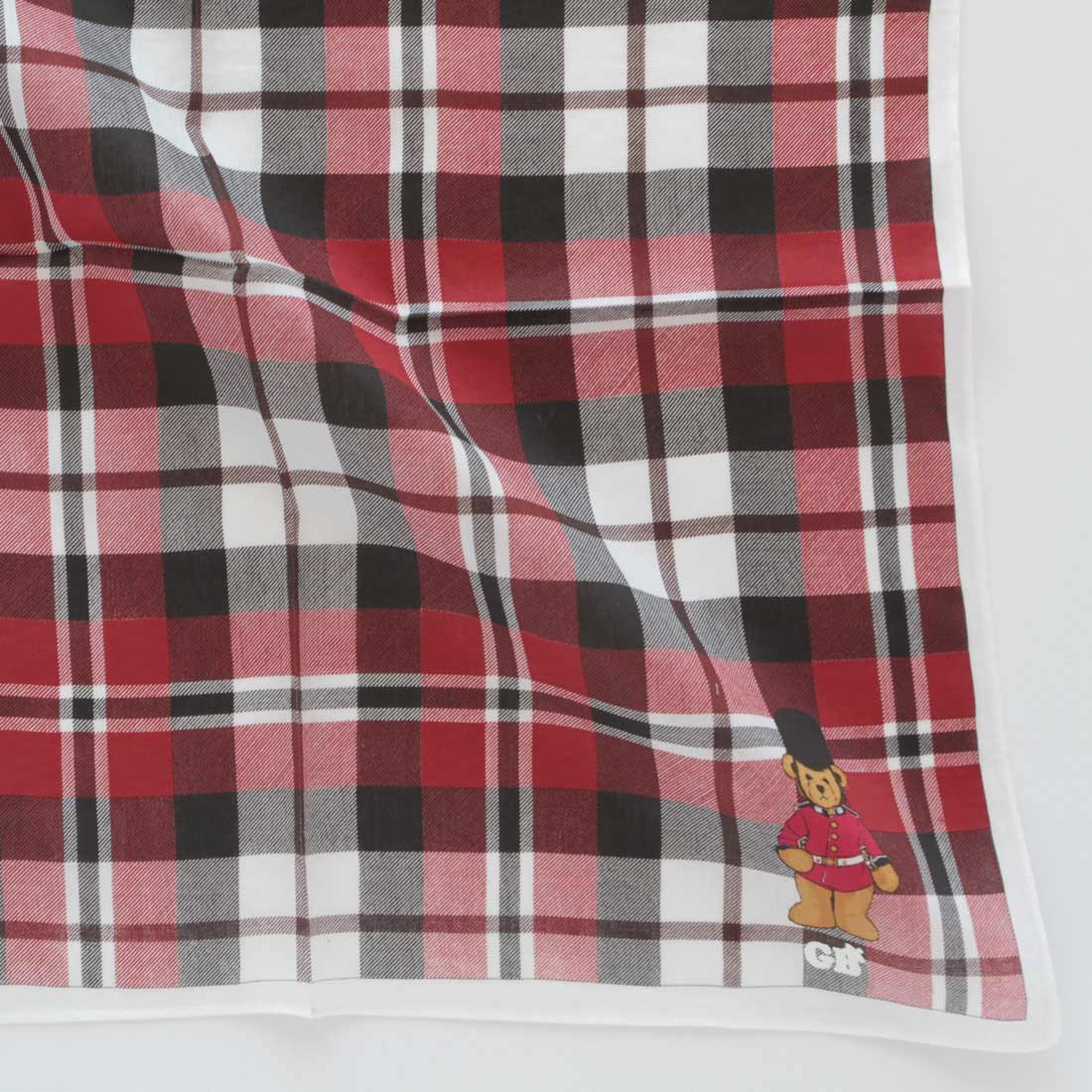 グレート・ブリティッシュ・テディベア プリントハンカチ タータン