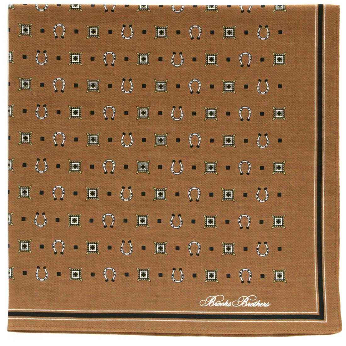 ブルックス ブラザーズ イージーケア プリントハンカチ 干支 蹄鉄