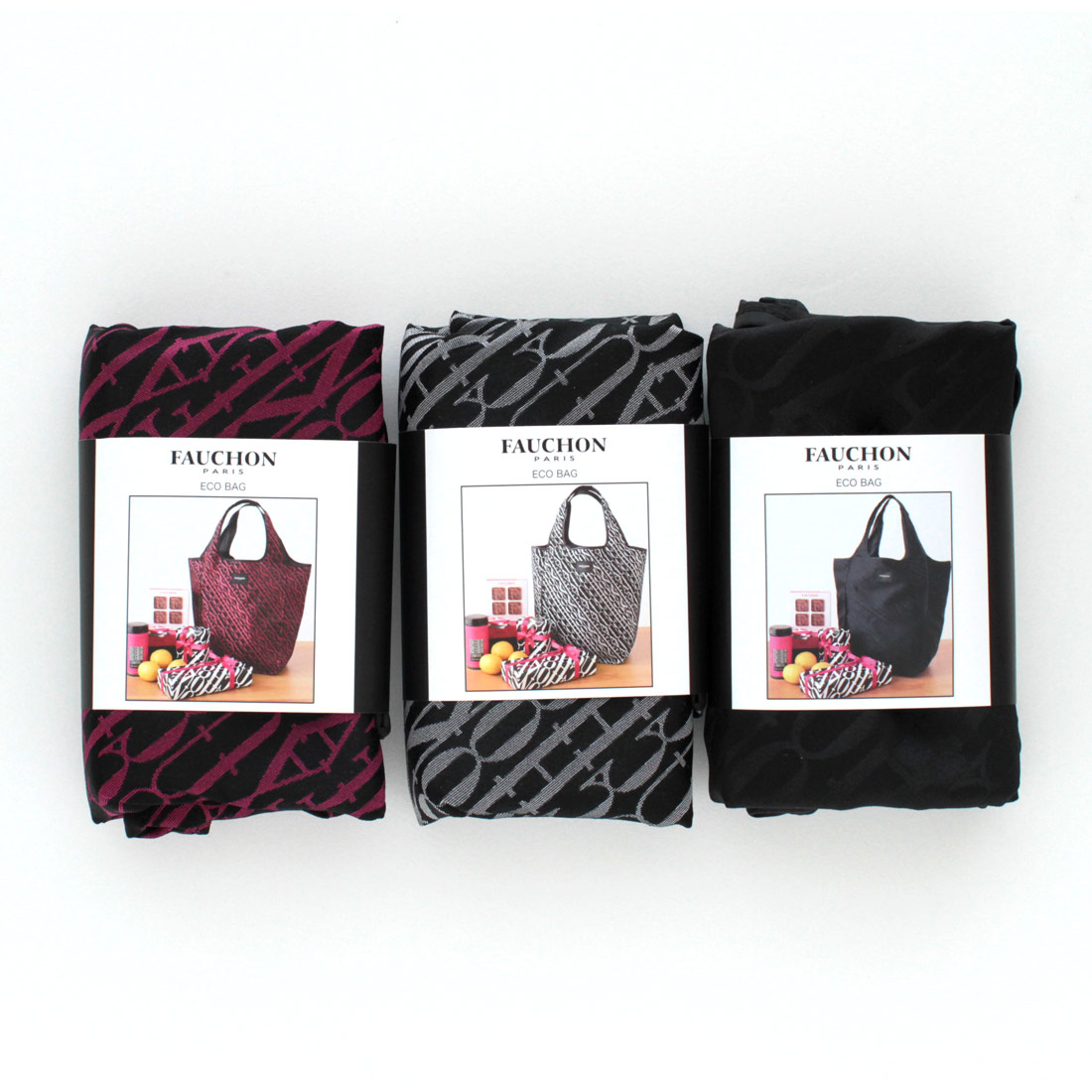 リーナベル　エコバッグ　ハンカチ(紫)2点セット FAUCHON フォション エコバッグ/マイバッグ（L） ピンク
