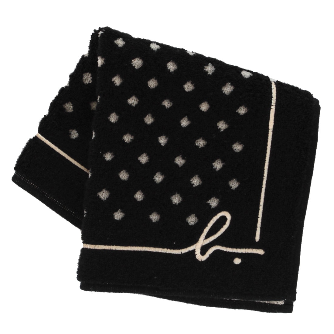 アニエスベー タオルハンカチ 水玉柄 ブラック 【agnes b】 | ブランド