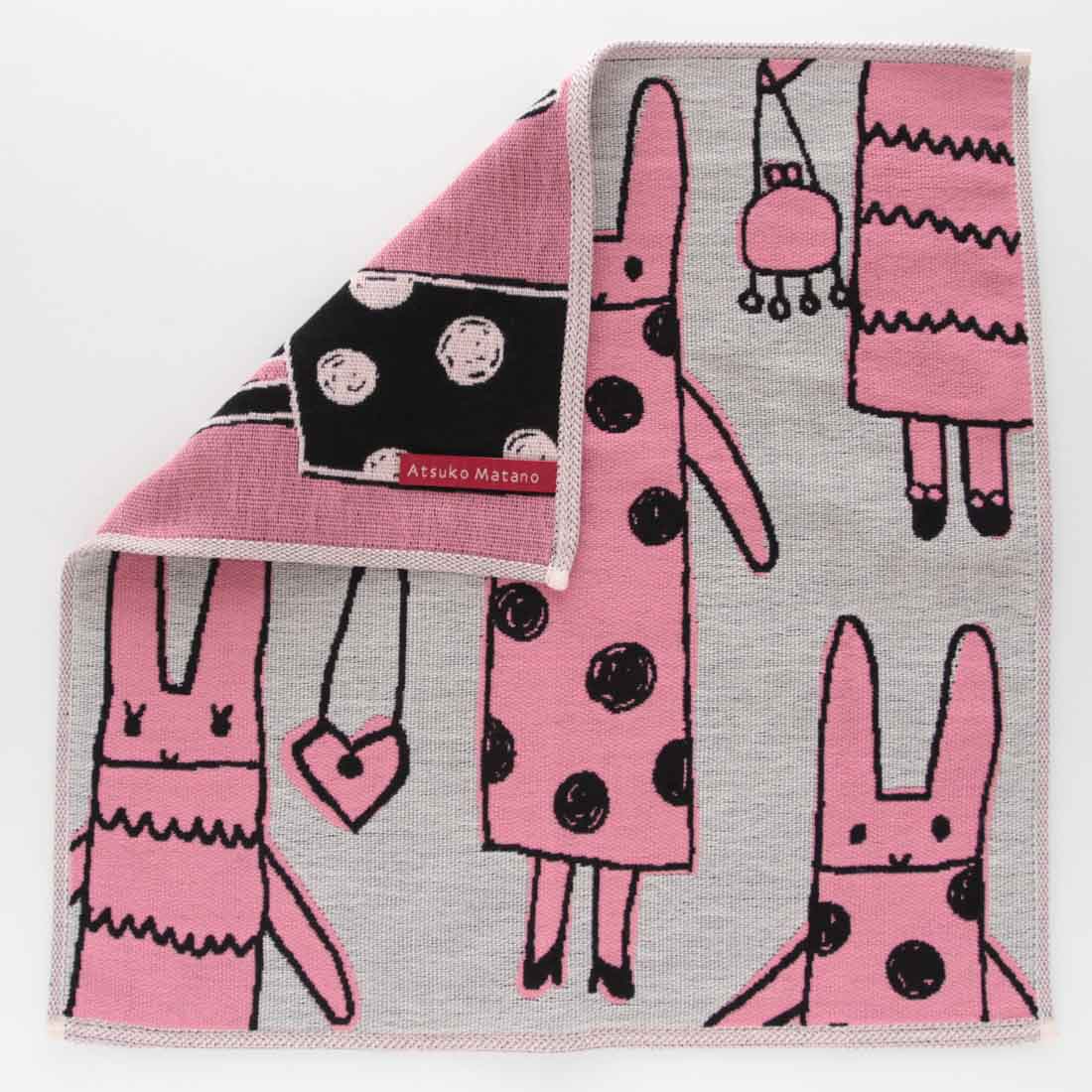 アツコマタノ 三重ガーゼハンカチ ＜パリのうさぎ＞ アイボリー