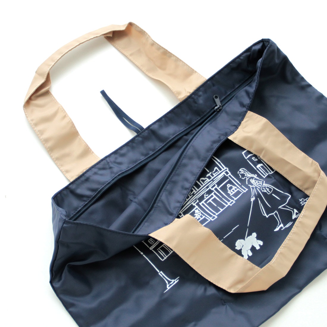 キタムラ エコバッグ/マイバッグ 街並み （パッケージ入り） ネイビー
