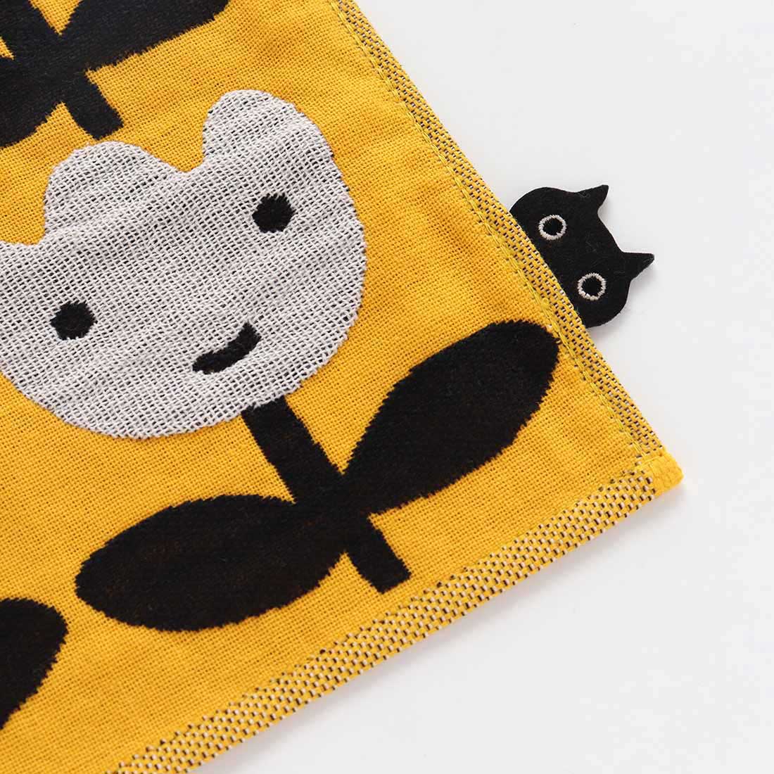 アツコマタノ 三重ガーゼハンカチ チューリップ イエロー 【Atsuko