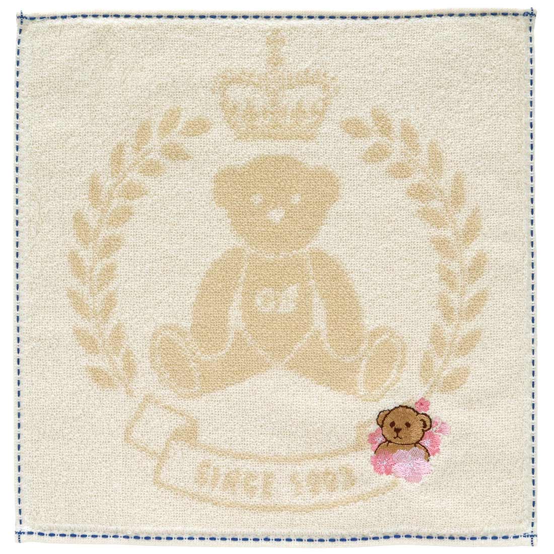 グレート・ブリティッシュ・テディベア モチーフ刺繍入り タオル