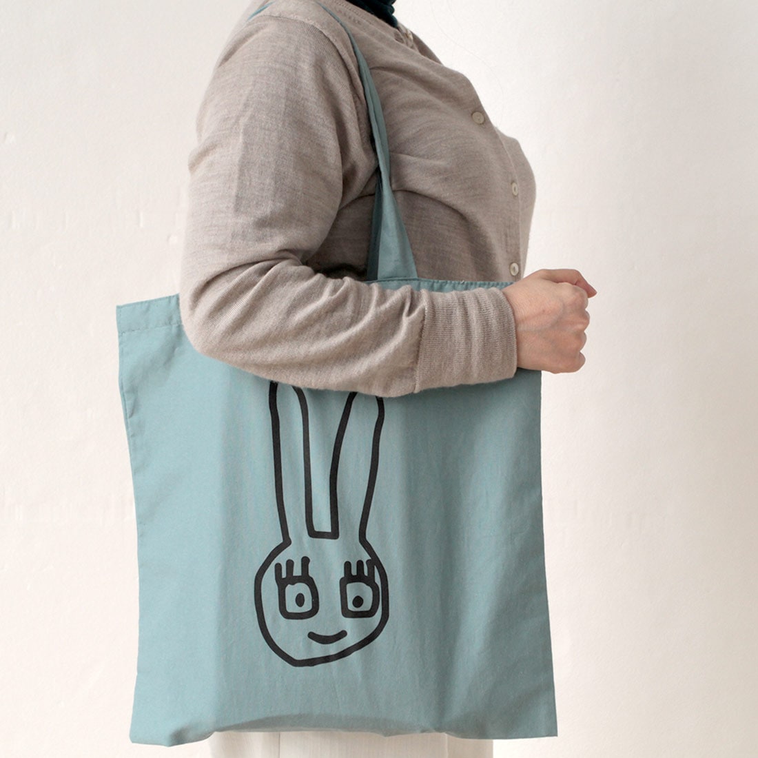 アツコマタノ シーイング トートバッグ ゆるうさ ブルー 【Atsuko