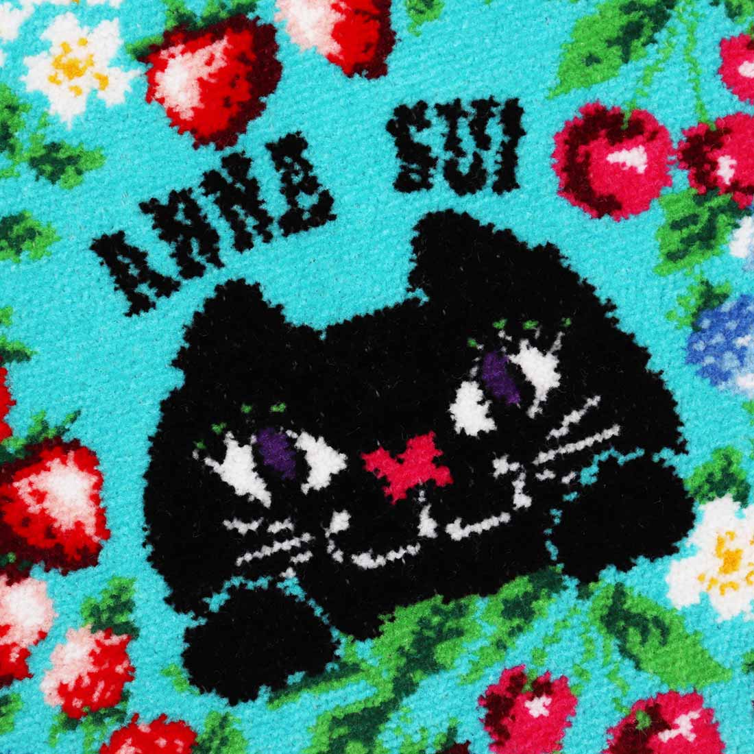 アナ スイ シェニール織 タオルハンカチ CAT ブルー 【アナスイ ANNA
