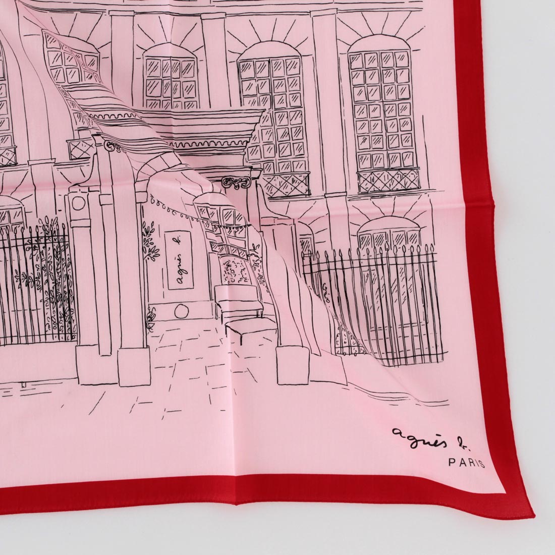 アニエスベー プリントハンカチ 1号店 0004 ピンク 【agnes b