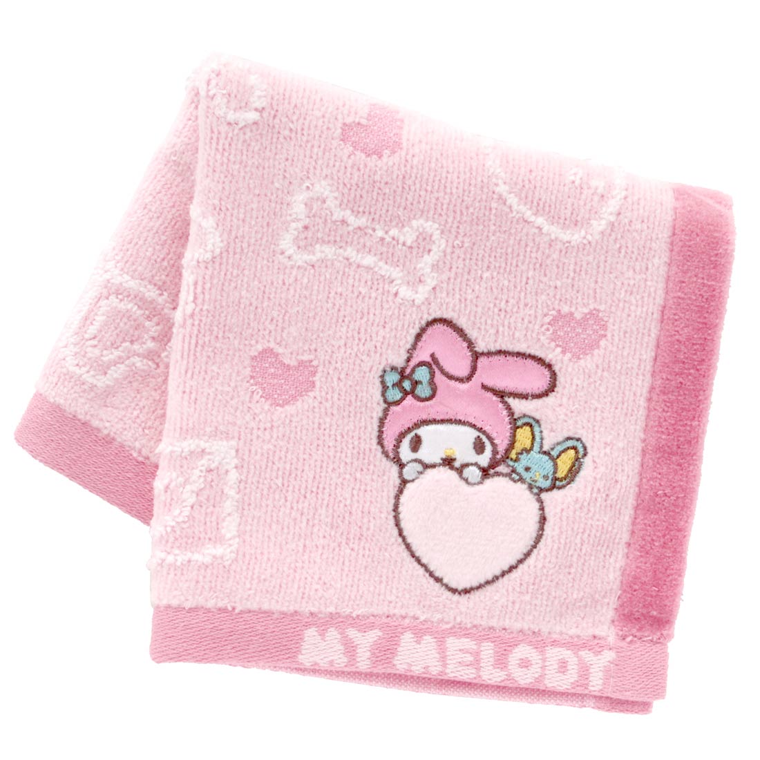 マイメロディ タオルハンカチ ハートアップリケ ピンク | キッズ