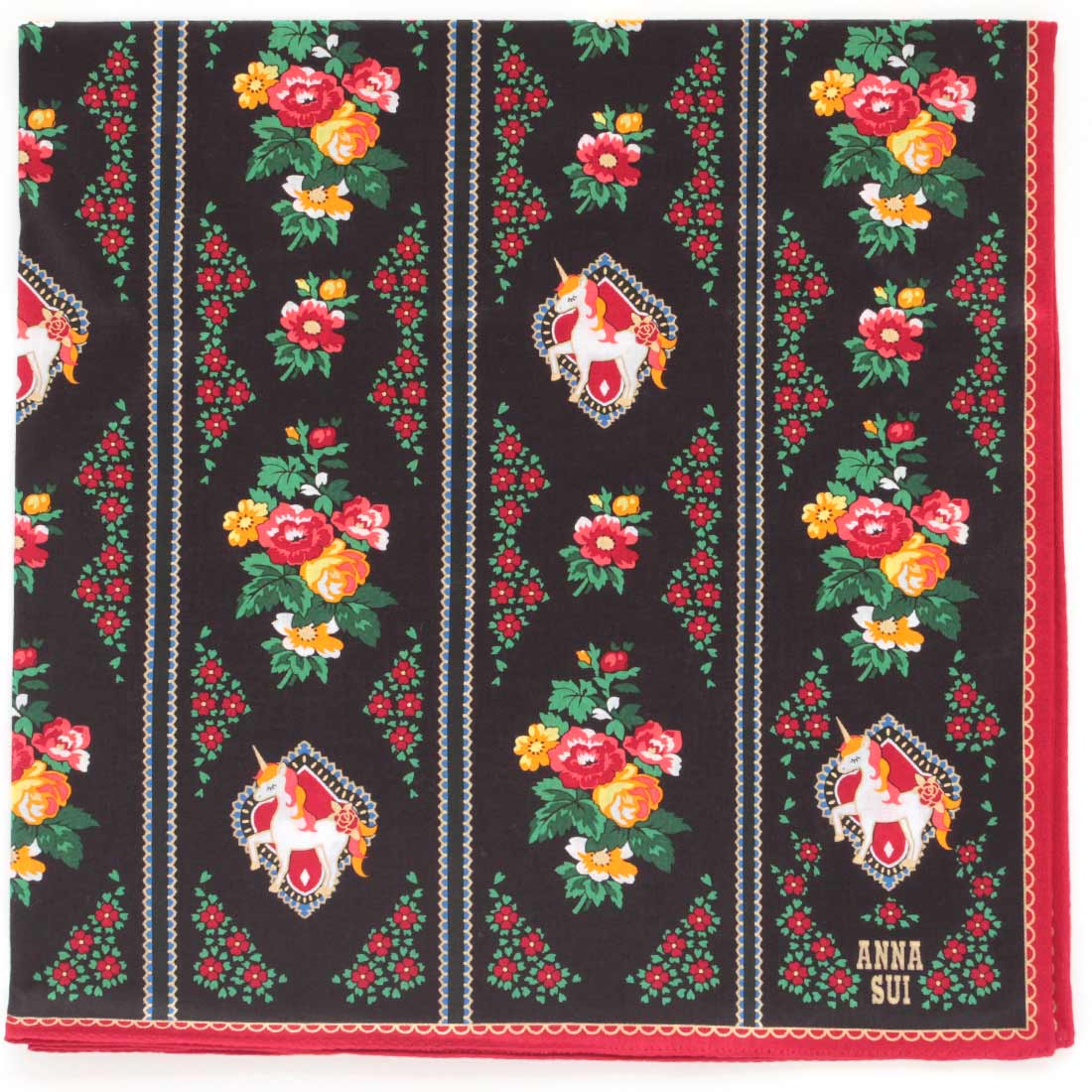 アナ スイ 大判 プリントハンカチ（58cm）干支 ユニコーン レッド