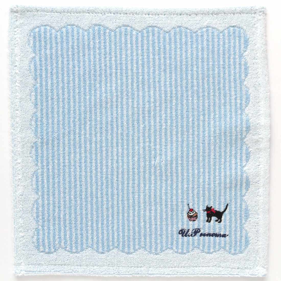 ユーピーレノマ タオルハンカチ ストライプ ブルー【U.P renoma